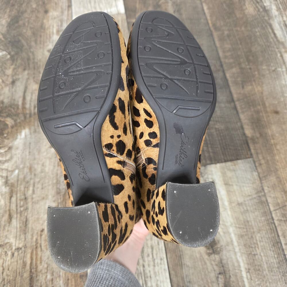 Leopard Calf Hair Ankle Boots Block Heel 90s Y2K Fall Earthies Earth Size 7 1/2 - Picture 7 of 7